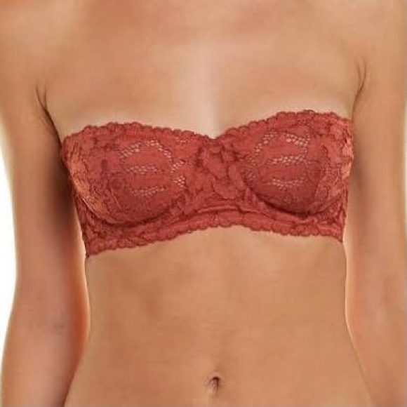 FREE PEOPLE Lace Bra Love Letters Convertible Straps Strapless Halter Red NWT - Picture 9 of 15